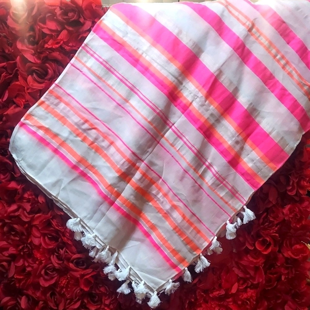 Women's Neon Pink/ White Sarong NWOT